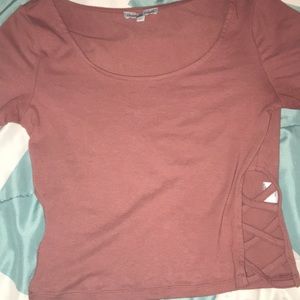 Charlotte Russe Pink Crop Top w/zigzag sides